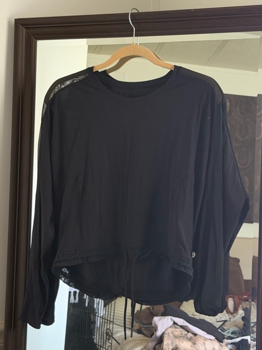 Black Lululemon Reach for the Run Long Sleeve shirt